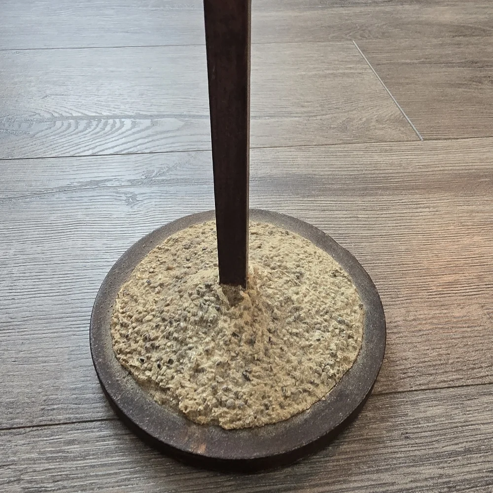 Pier 1 Candleholder Rock Metal Heavy Duty Tall Home Decor Art Accents
